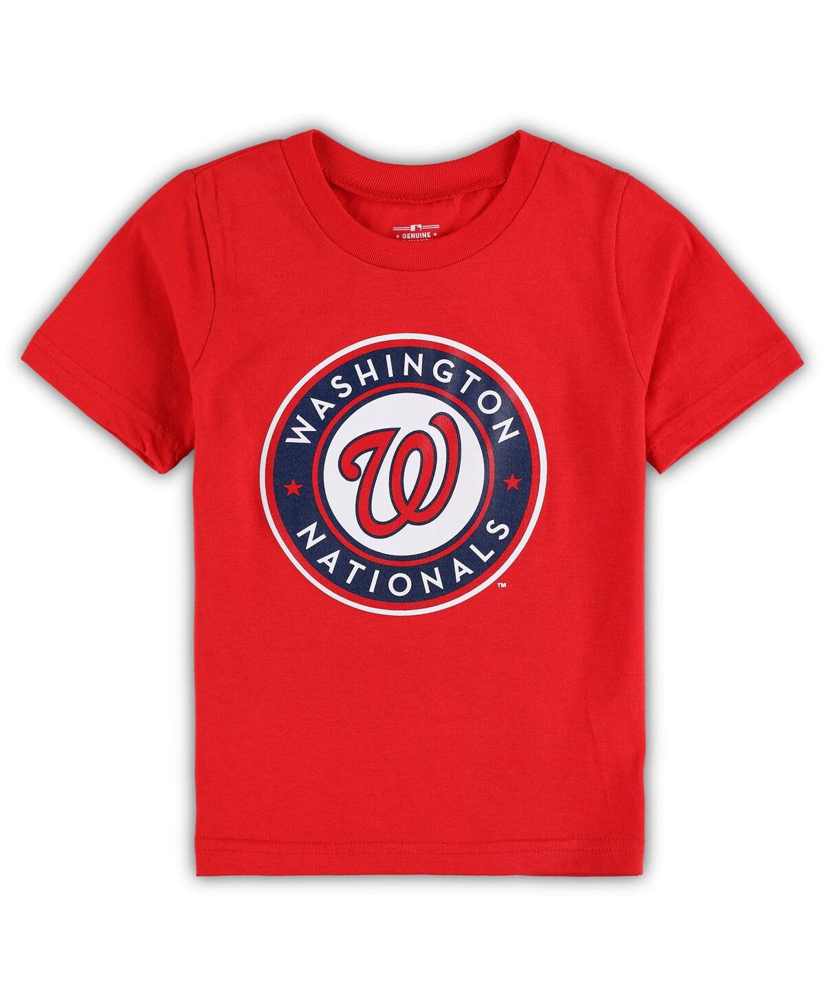 Outerstuff Babies' Toddler Boys And Girls Red Washington Nationals Team Crew Primary Logo T-shirt