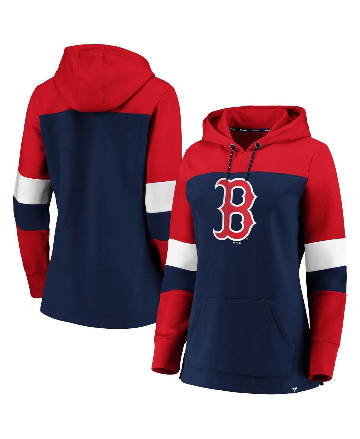 PROFILE WOMEN'S NAVY BOSTON RED SOX PLUS SIZE COLORBLOCK PULLOVER HOODIE
