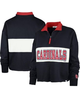 Women's Navy St. Louis Cardinals Remi Quarter-Zip Cropped Top
