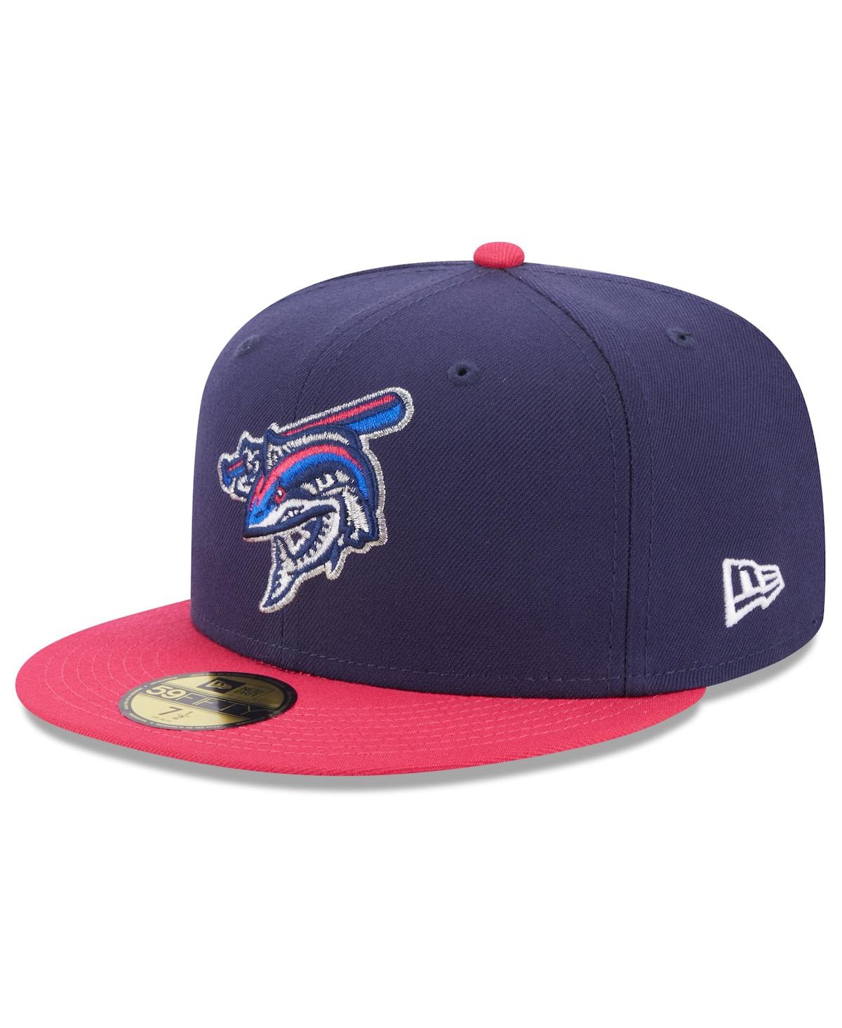 Men's New EraPensacola Blue Wahoos Authentic Collection Alternate Logo 59FIFTY Fitted Hat - Navy