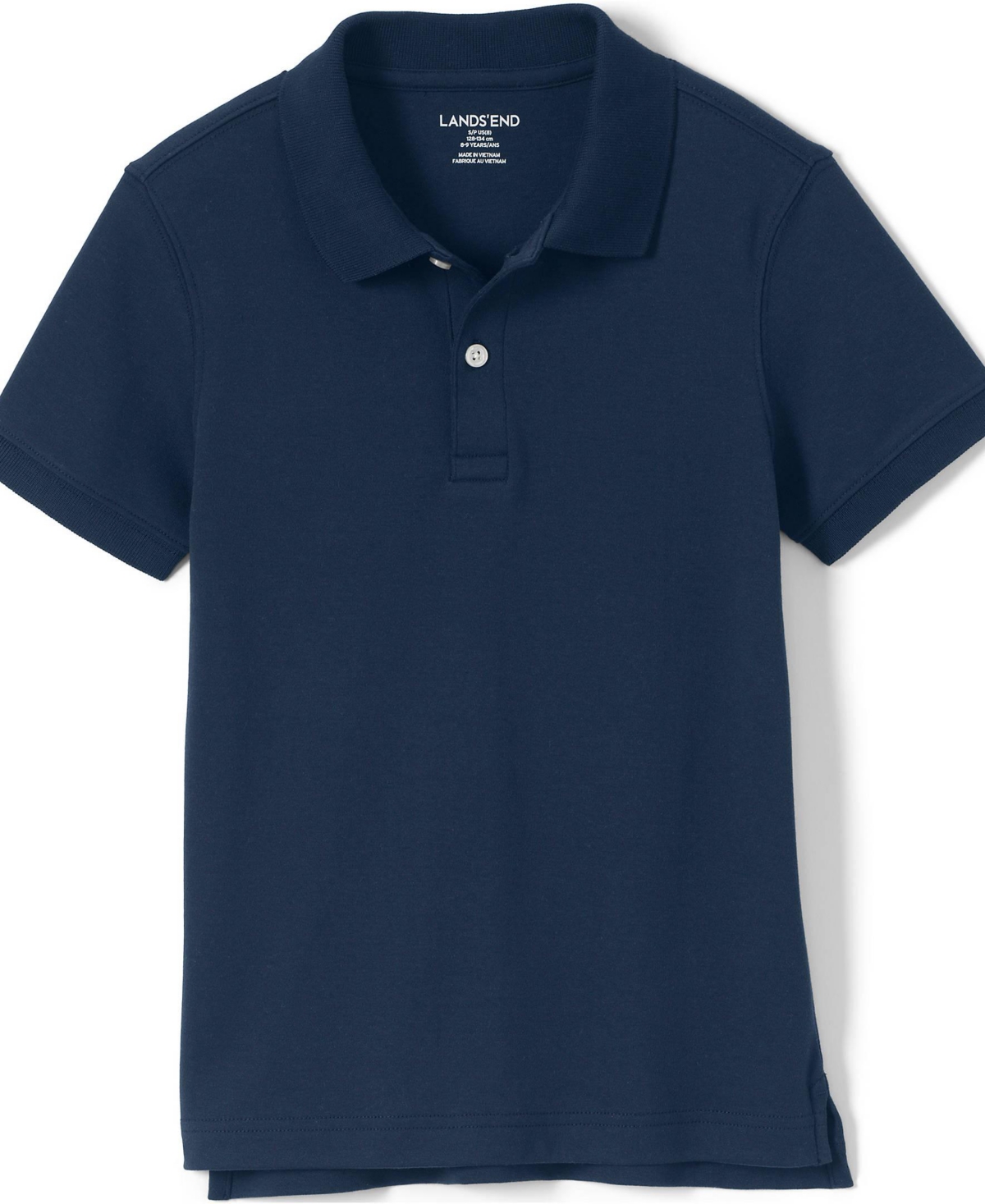 Lands' End Girls School Uniform Short Sleeve Tailored Fit Interlock Polo Shirt