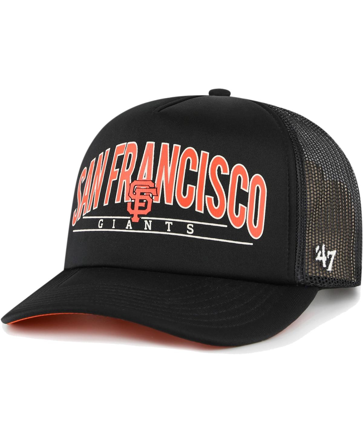 47 Brand Men's ' Black San Francisco Giants Backhaul Foam Trucker Snapback Hat In Black
