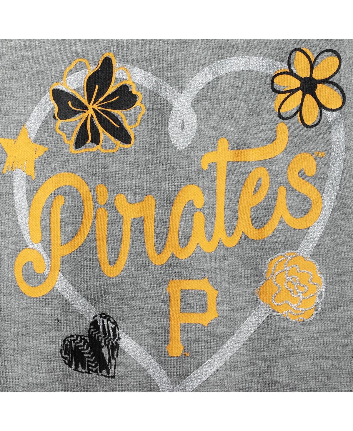 Outerstuff Girls Newborn And Infant Black, Gold, Heathered Gray Pittsburgh Pirates 3-pack Batter Up Bodysuit Se In Black,gold,heathered Gray