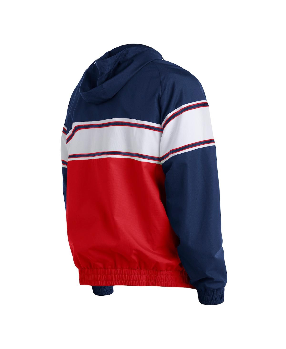NEW ERA MEN'S NEW ERA NAVY BOSTON RED SOX RIPSTOP RAGLAN QUARTER-ZIP HOODIE 
