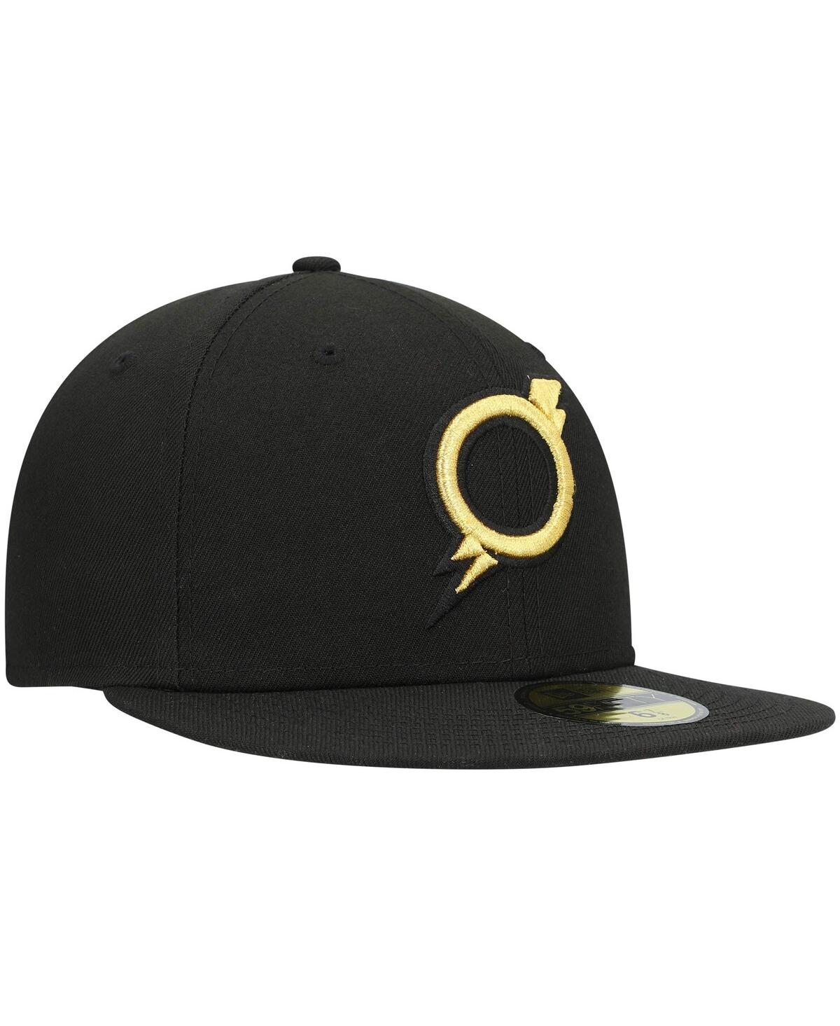 Men's New EraOmaha Storm Chasers Authentic Collection Road 59FIFTY Fitted Hat - Black