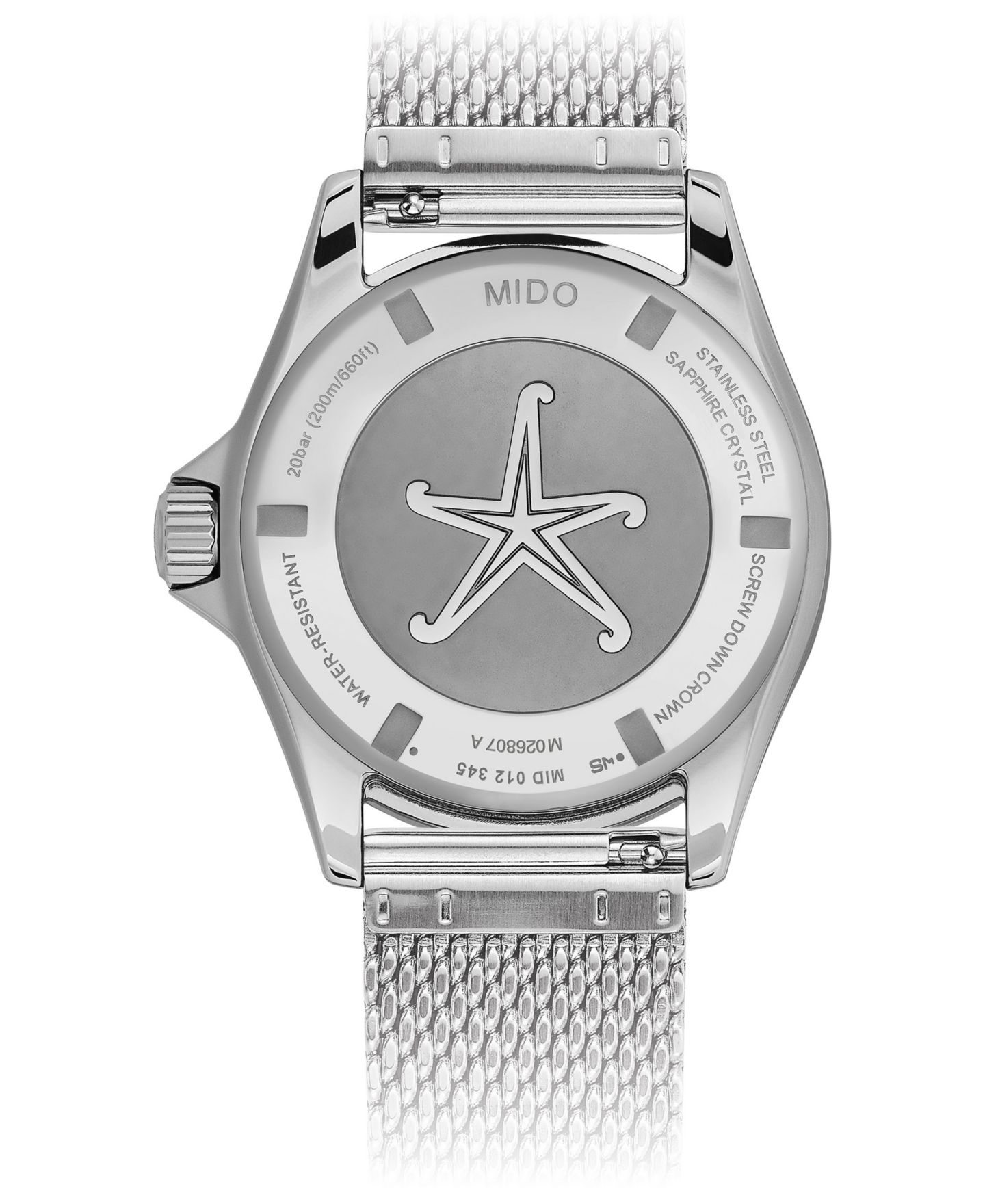 Часы Mido Unisex Swiss Automatic Ocean Star Tribute Stainless Steel Mesh Bracelet Watch 41mm — фото 2