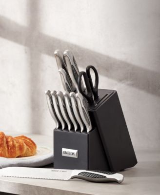 Stainless Steel 14 Piece Cutlery Block with Built-in Sharpener Set