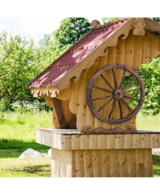 Decorative Vintage Wood Garden Wagon Wheel