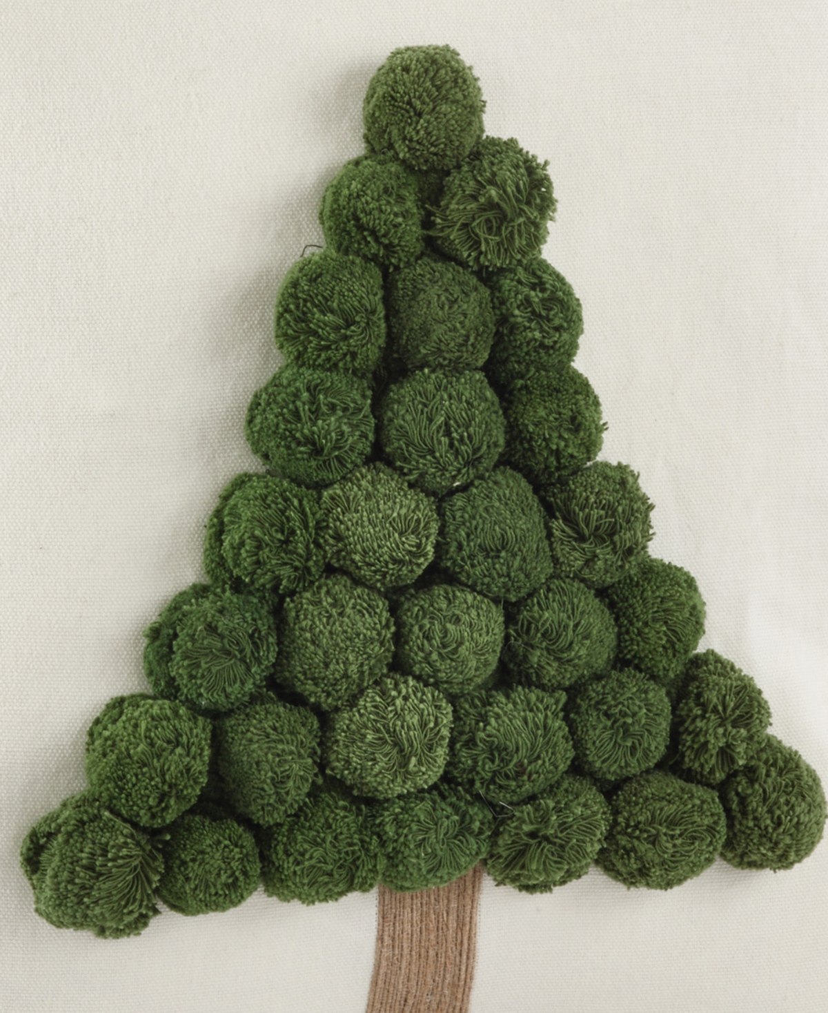 Saro Lifestyle Pom Pom Christmas Tree Decorative Pillow, 18