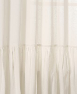 Lush Decor Farmhouse Faux Linen Tab Top Window Curtain Panel Single 40"W x 84"L - Curtains For Bedroom - Living Room Curtains