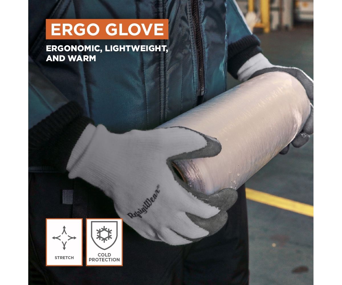 RefrigiWear Men's Thermal Ergo Grip Crinkle Latex Palm Coated Gloves (Pack of 12 Pairs)