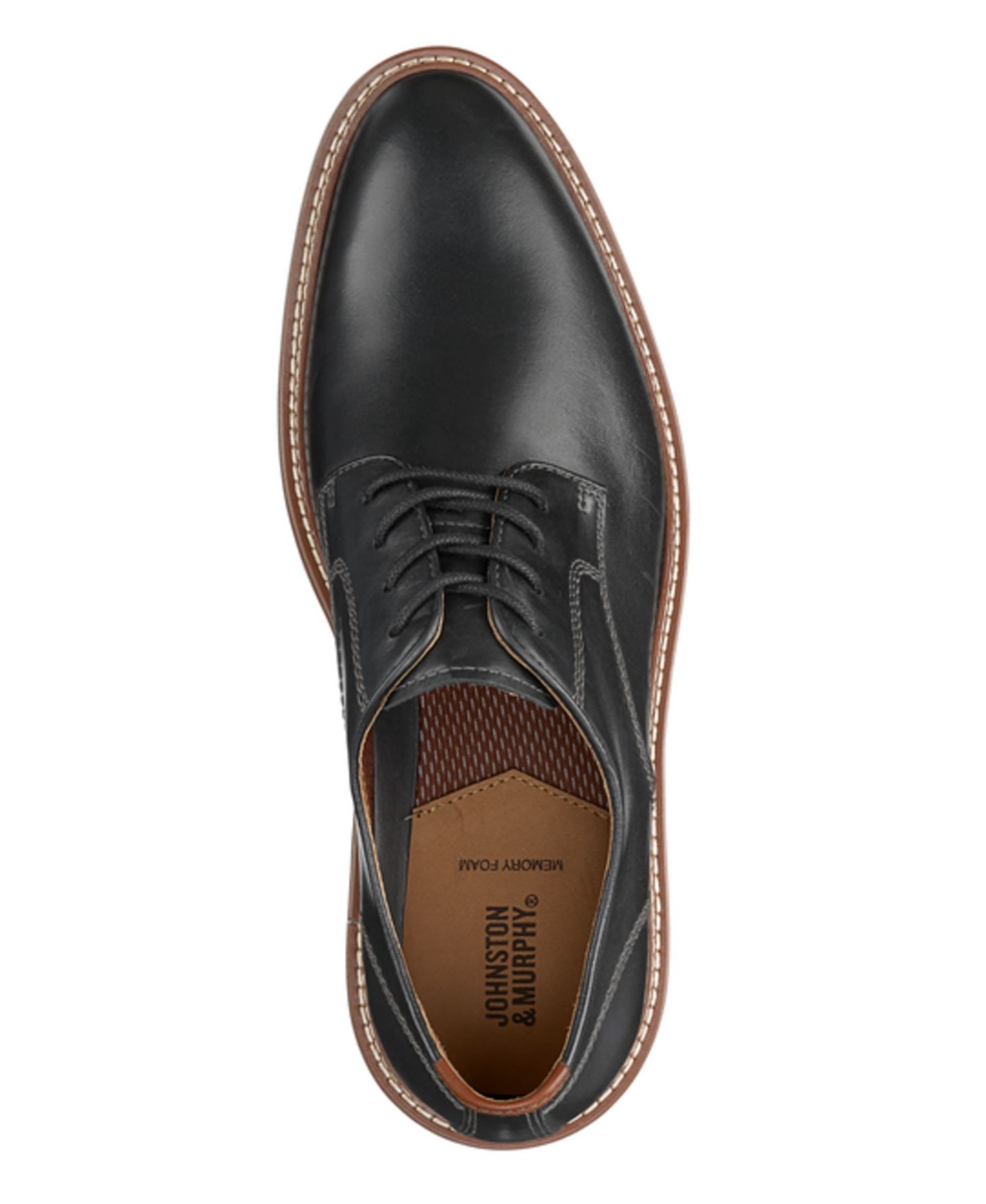 Мужские туфли Johnston & Murphy Upton Plain Toe Oxfords, цвет: Чёрный — фото 4