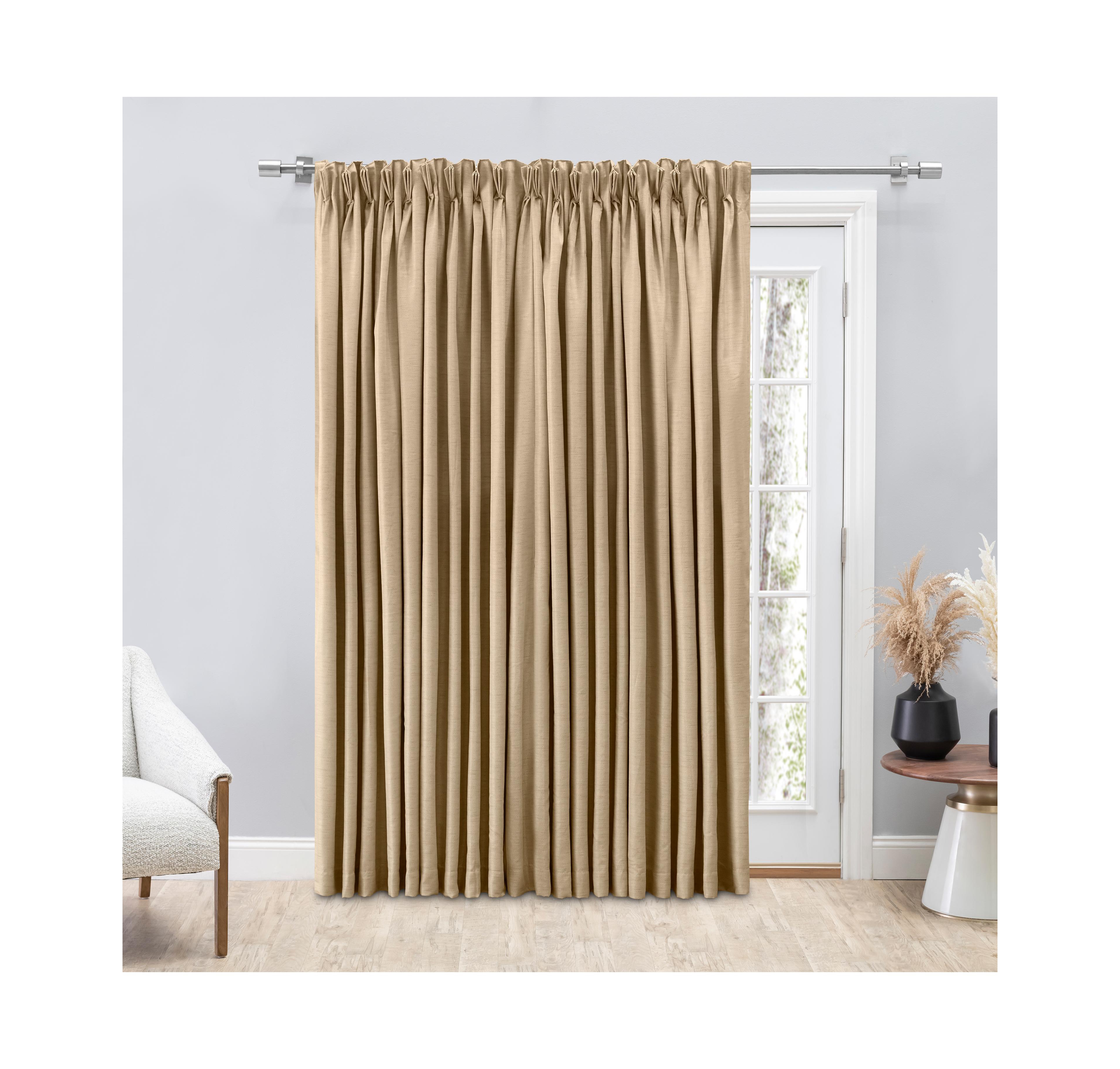 Ricardo Grasscloth 2/Way Pinch Pleated w/Back Tabs Patio Curtain Panel 100"W x 96"L
