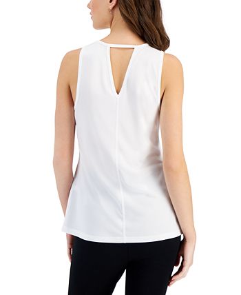 ID Ideology Women's Active Solid Pleated-Back Relaxed Tank Top, Created for  Macy's - Macy's