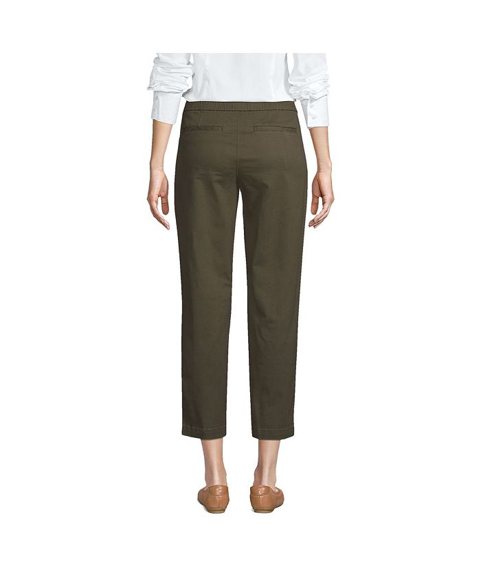 Lands' End Women's School Uniform Mid Rise Pull On Chino Crop Pants ...