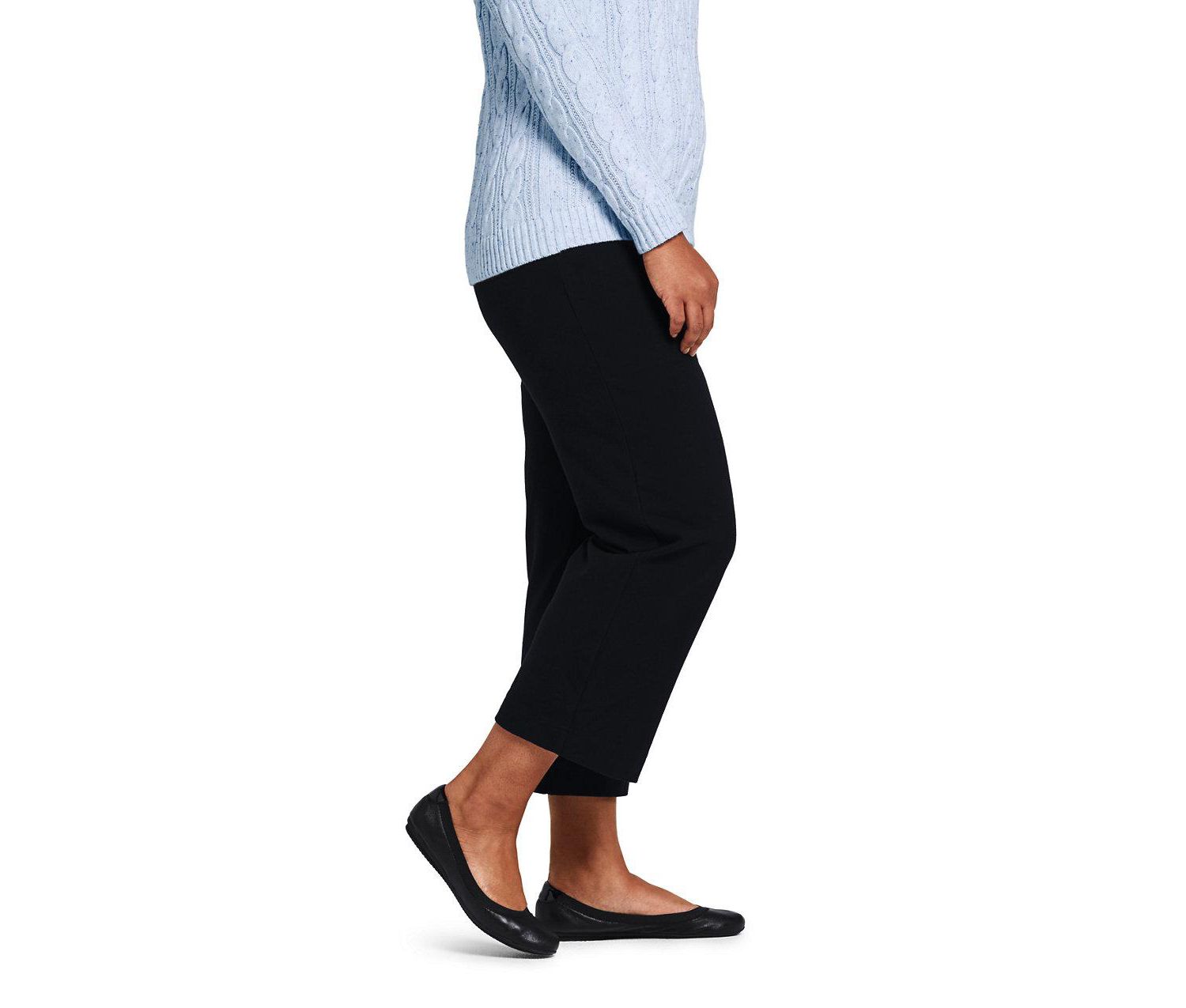 Plus Size Starfish Mid Rise Pull On Crop Pants
