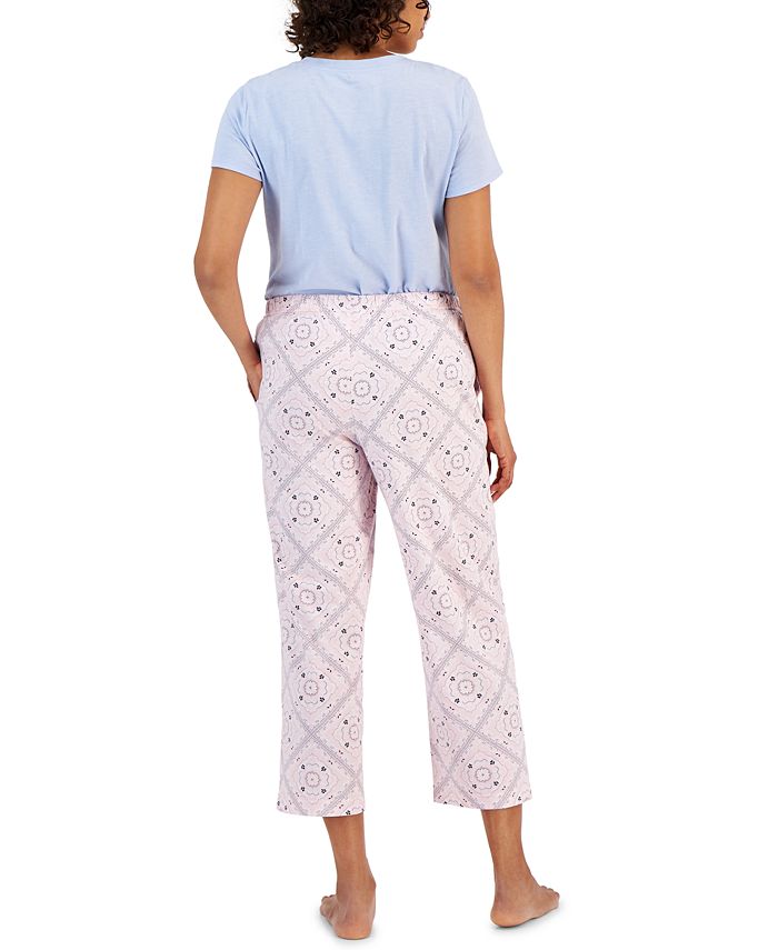 Charter Club Women's Cotton Printed Cropped Pajama Pants, Created for