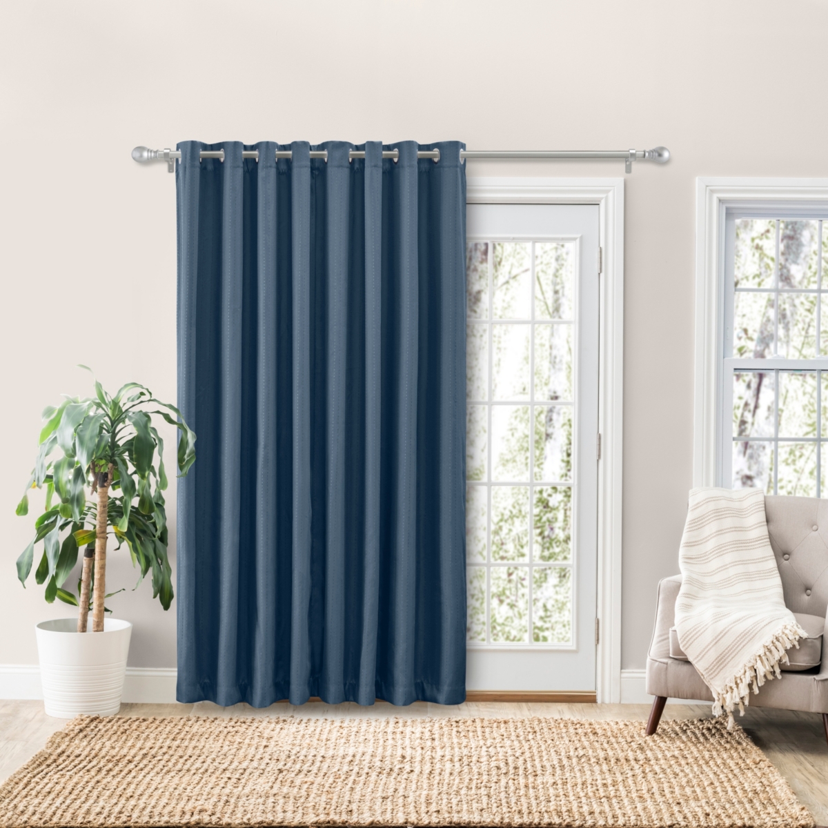 Ricardo Grand Pointe Grommet Curtain Patio Panel w/Wand 110"W x 96"L