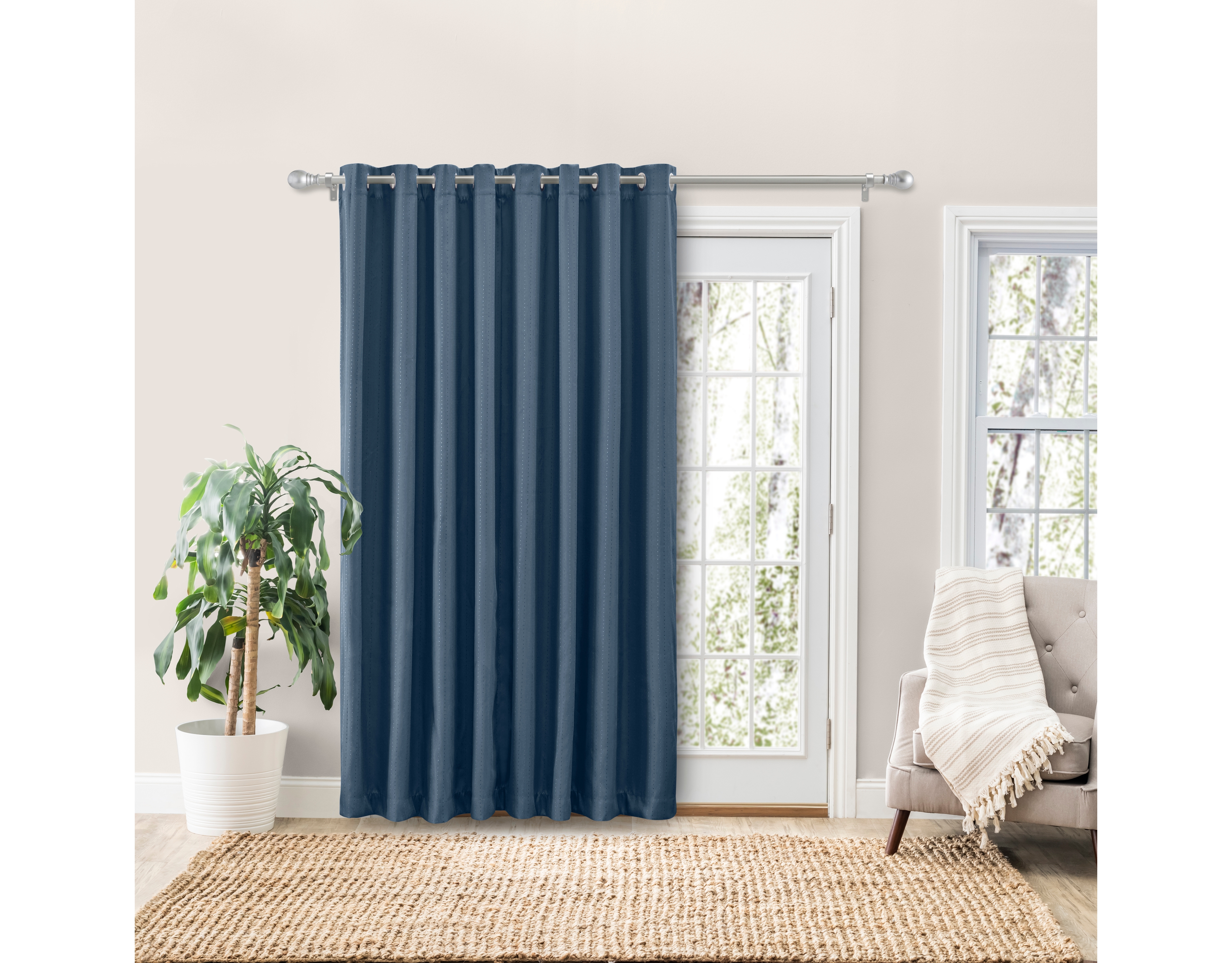 Ricardo Grand Pointe Grommet Curtain Patio Panel w/Wand 110"W x 96"L