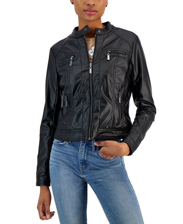 Lauren Ralph Lauren Leather Moto Jacket - Dark Walnut 14
