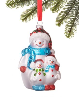 Holiday Lane Christmas Cheer Snowman Family Ornament, Created for Macy ...