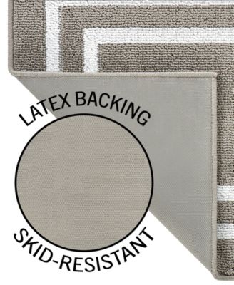 Jean Pierre Double Line Border Tufted - Machine Washable Runner Rug, 26" x 60"