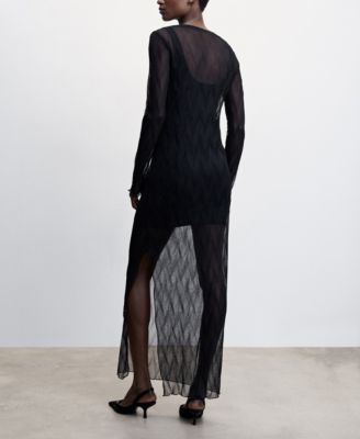 sheer material dress Religion + High Neck Tunic Dress In Sheer Fabric