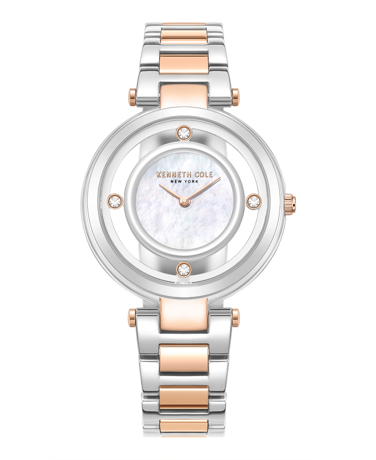 Kenneth Cole New York Women's Quartz Transparency Two-tone Stainless Steel Watch 34mm In Multi