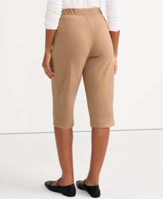 Women's Sport Knit High Rise Elastic Waist Capri Pants