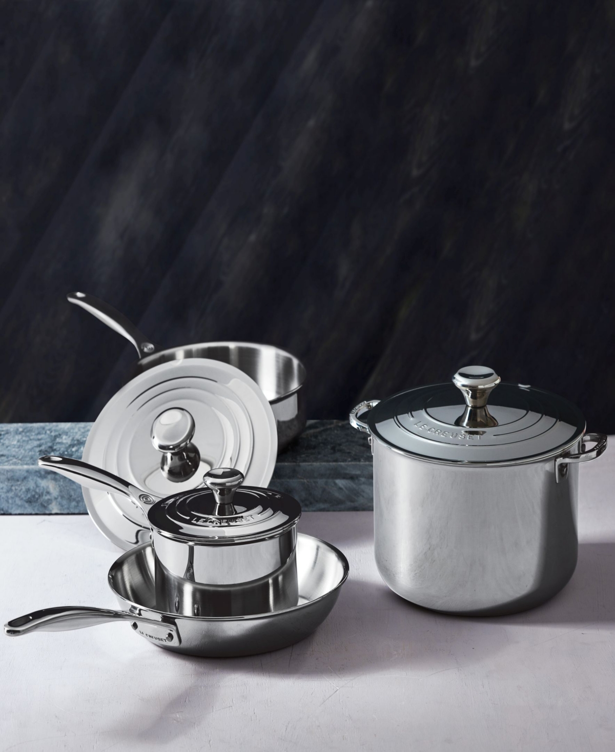 Le Creuset 7pc Stainless Steel Cookware Set In N,a