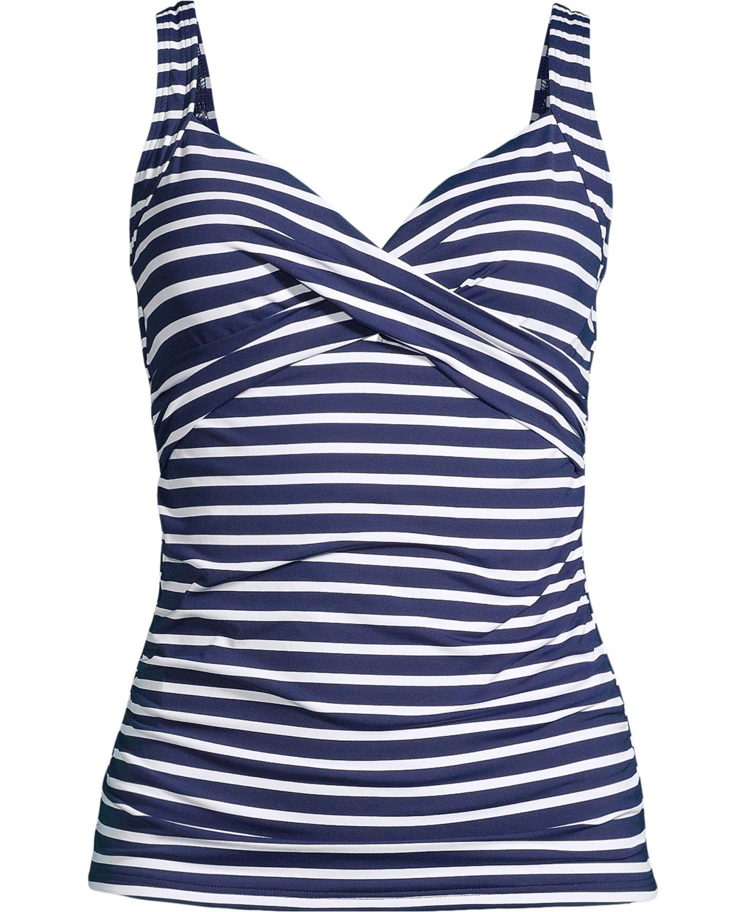 Women's V-Neck Wrap Underwire Tankini Swimsuit Top Adjustable Straps