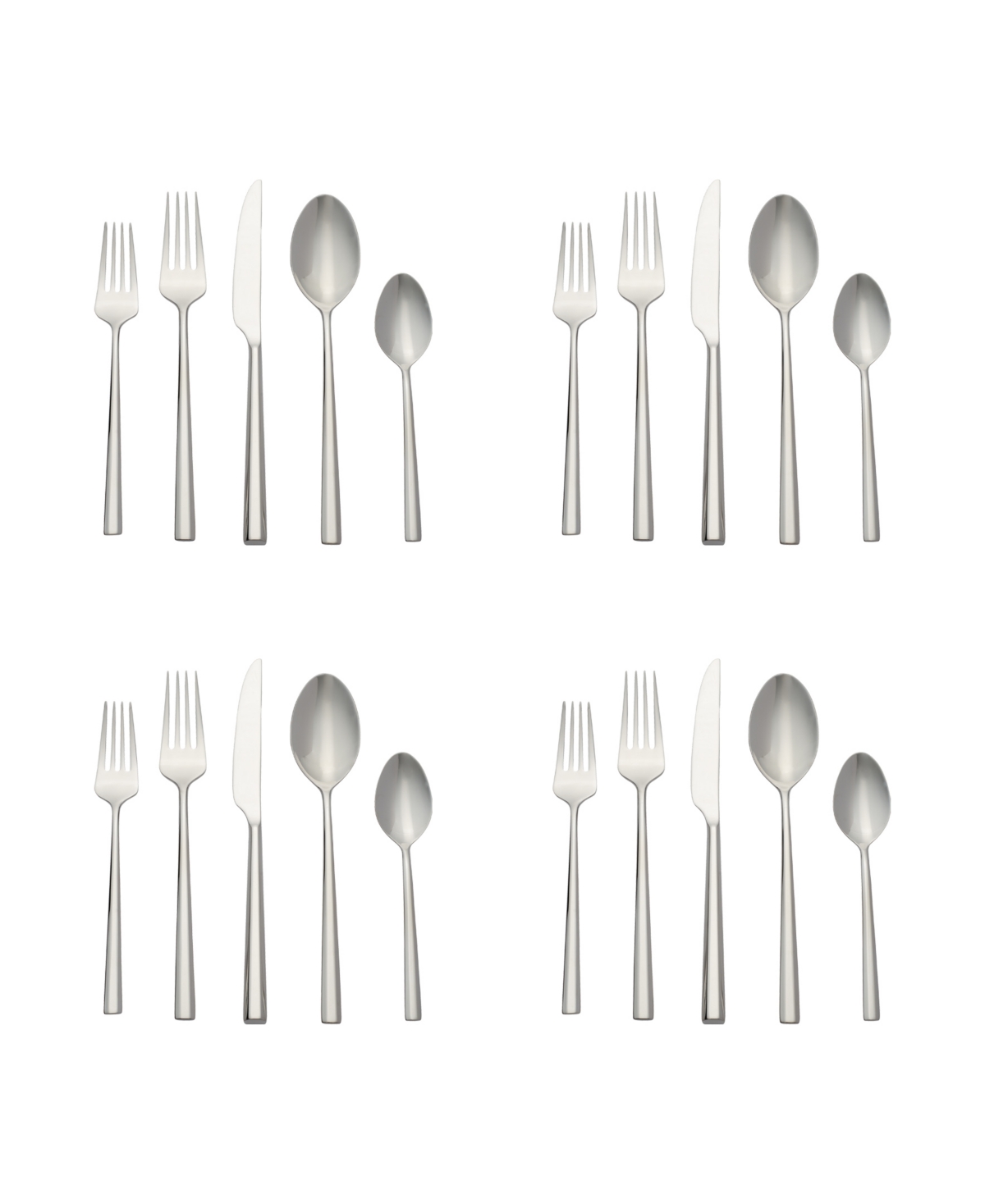 Oneida Karlek 20 Piece Everyday Flatware Set, Service For 4 In Metallic And Stainless