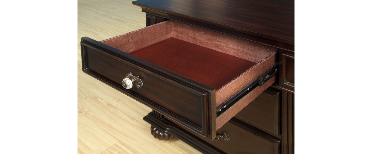 Streamdale Furniture Piece Nightstand Only Traditional DarkSolid Wood 3-Drawers Ball Bearing Metal Glides - Walnut