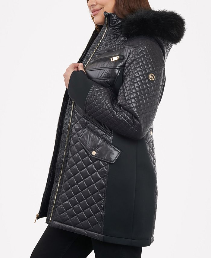 Eco-Down Quilted And Faux Fur-Trim Winter Jacket