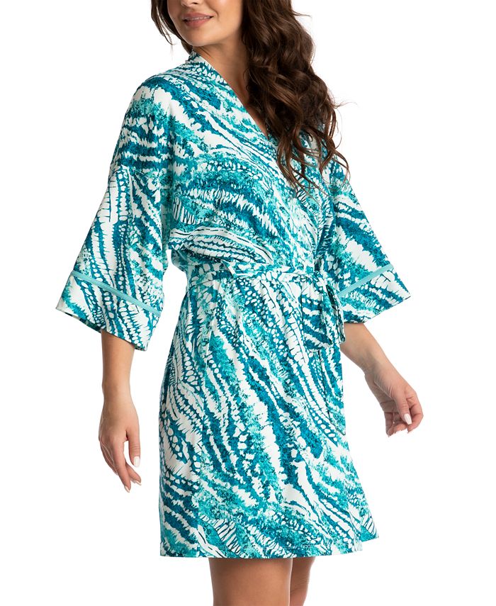 Linea Donatella Women's Amaya 3/4Sleeve Printed Robe Macy's