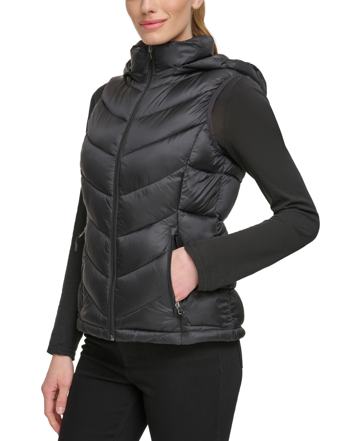 CHARTER CLUB WOMEN'S PACKABLE HOODED PUFFER VEST, CREATED FOR MACY'S 