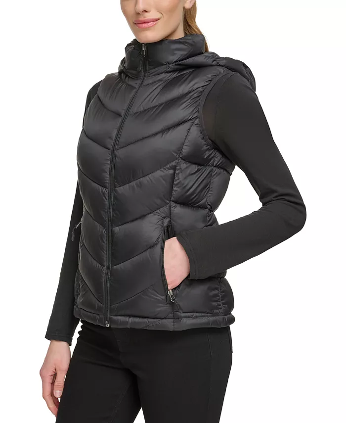 Women's Packable Hooded Puffer Vest - thumbnail 7