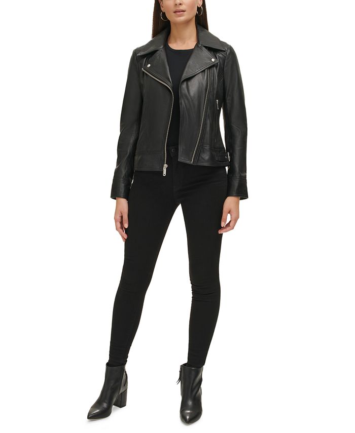 Guess leather shop jacket macys