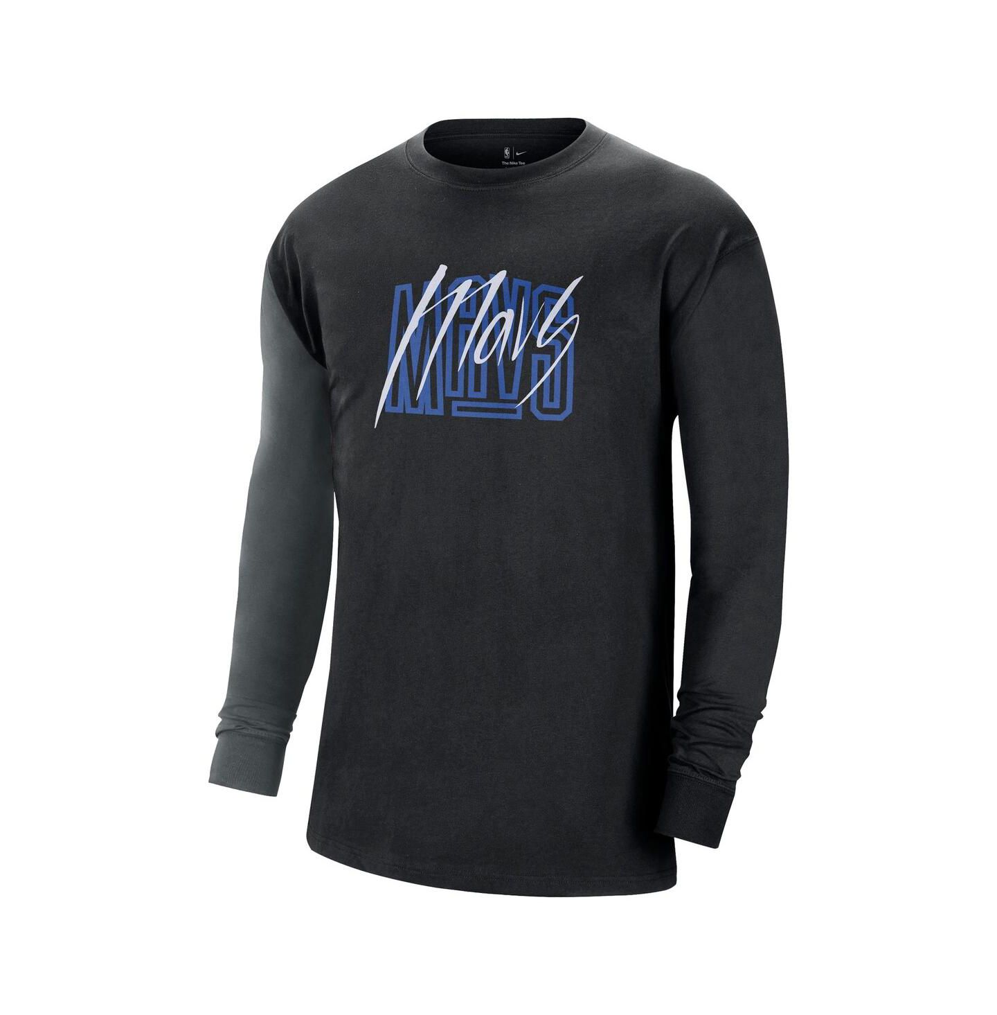 Мужская футболка Nike Black Dallas Mavericks Courtside Versus Flight MAX90 Long Sleeve — фото 1