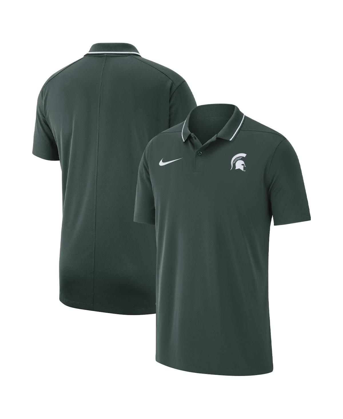 Shop Nike Men's  Green Michigan State Spartans Coaches Performance Polo Shirt