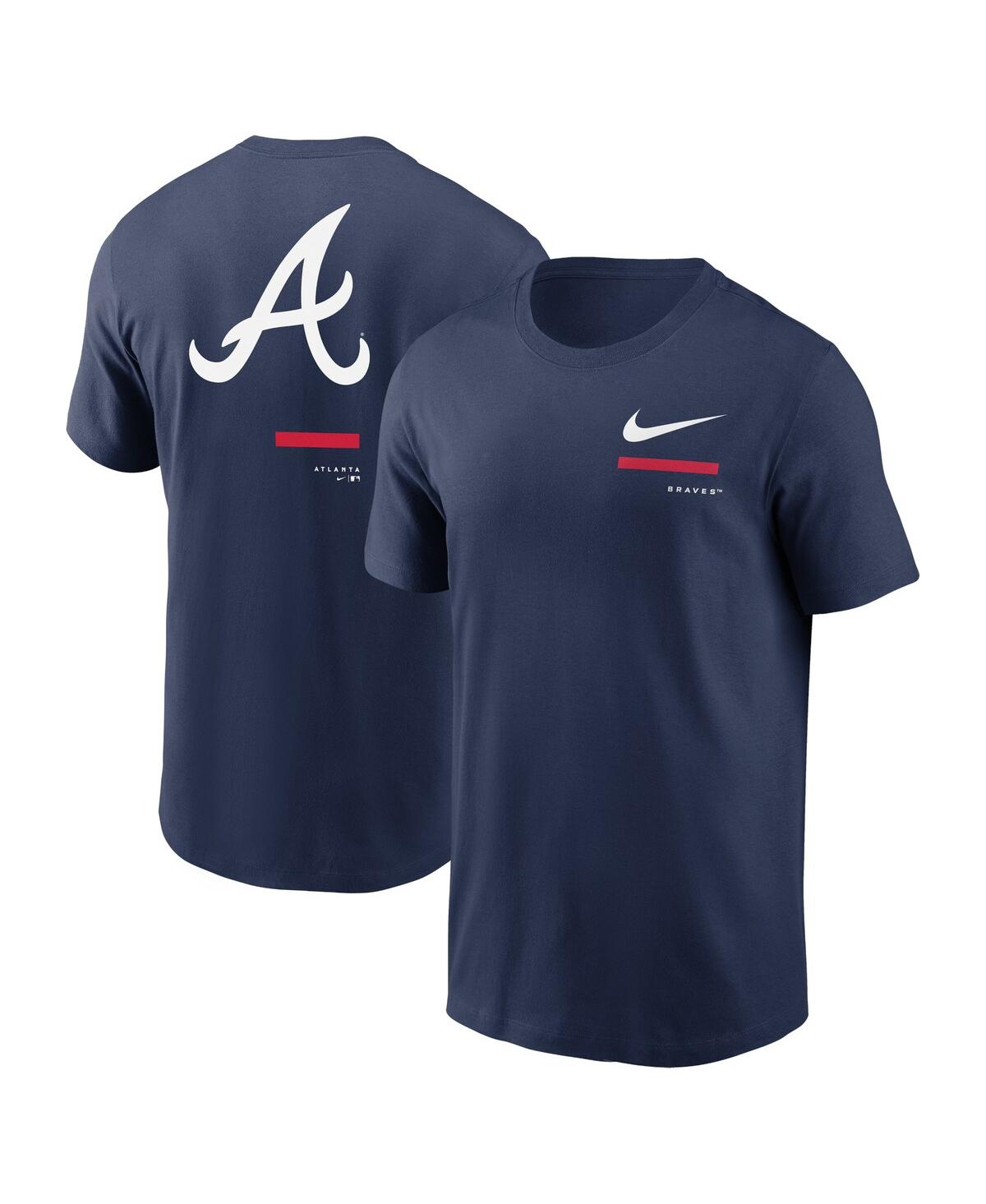 Nike Men's  Navy Atlanta Braves Over The Shoulder T-shirt