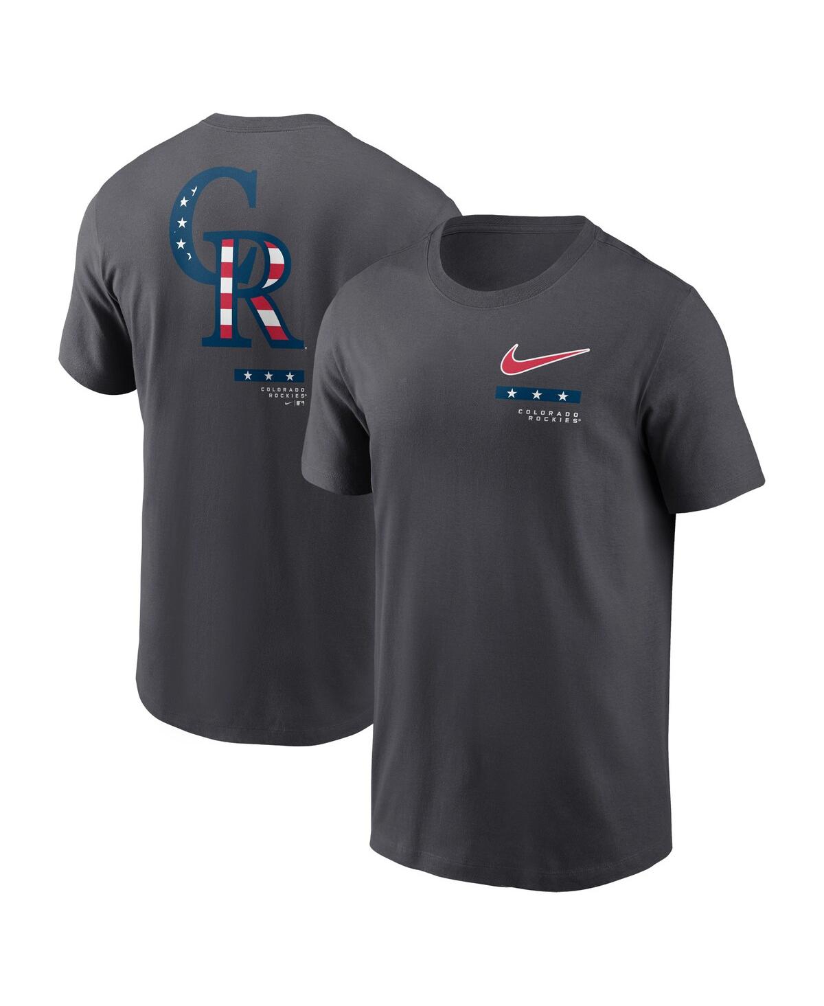 Shop Nike Men's  Anthracite Colorado Rockies Americana T-shirt
