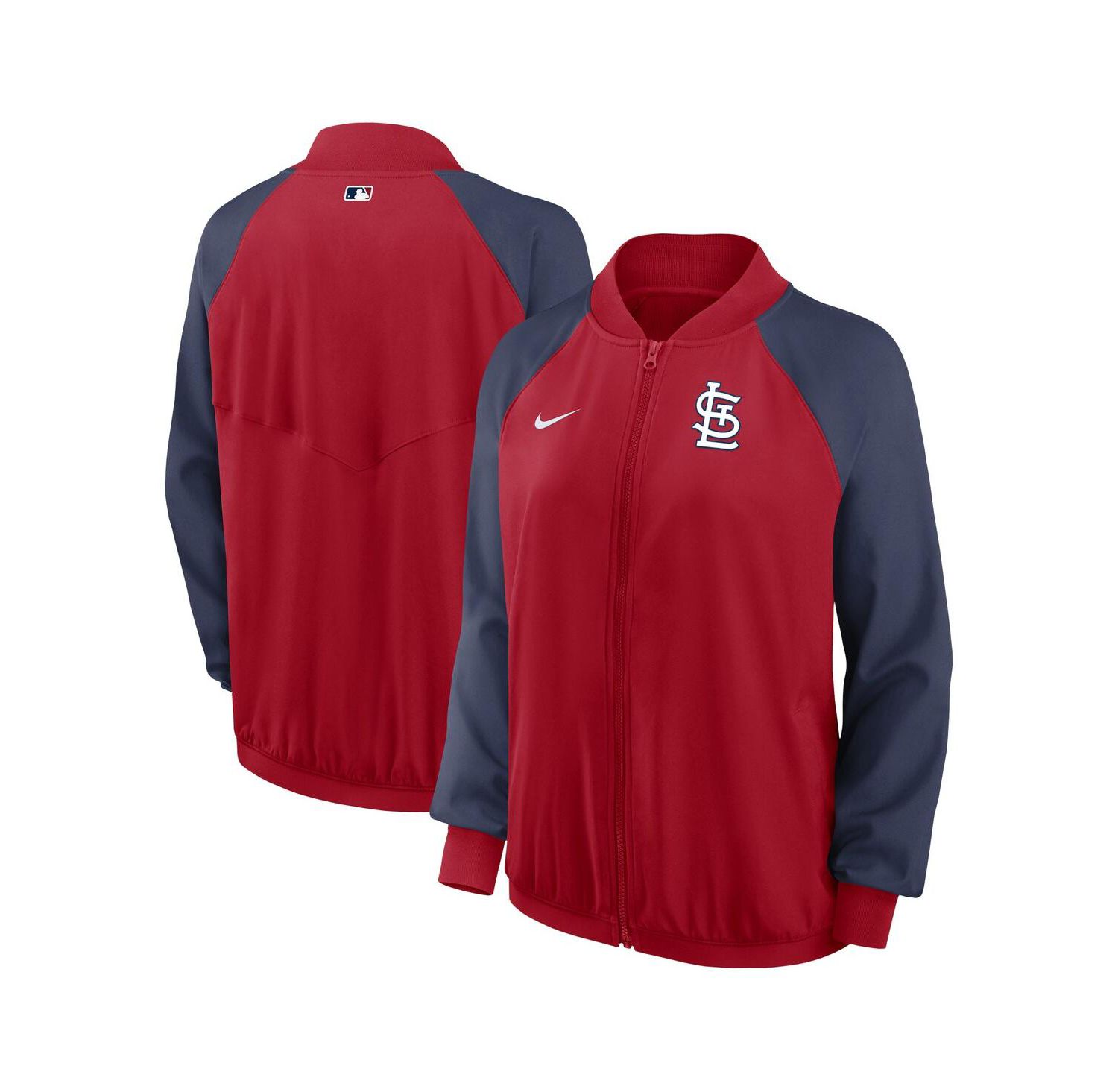 Women's Red St. Louis Cardinals Authentic Collection Team Raglan Performance Full-Zip Jacket