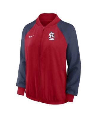 Women's Red St. Louis Cardinals Authentic Collection Team Raglan Performance Full-Zip Jacket