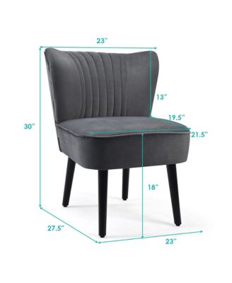 Set of 2 Armless Accent Chair Upholstered Leisure Chair Single Sofa