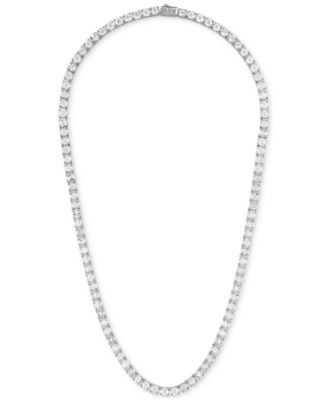 Men's Icon White Topaz (1/10 ct. t.w.) Tennis 22 Necklace in Sterling Silver