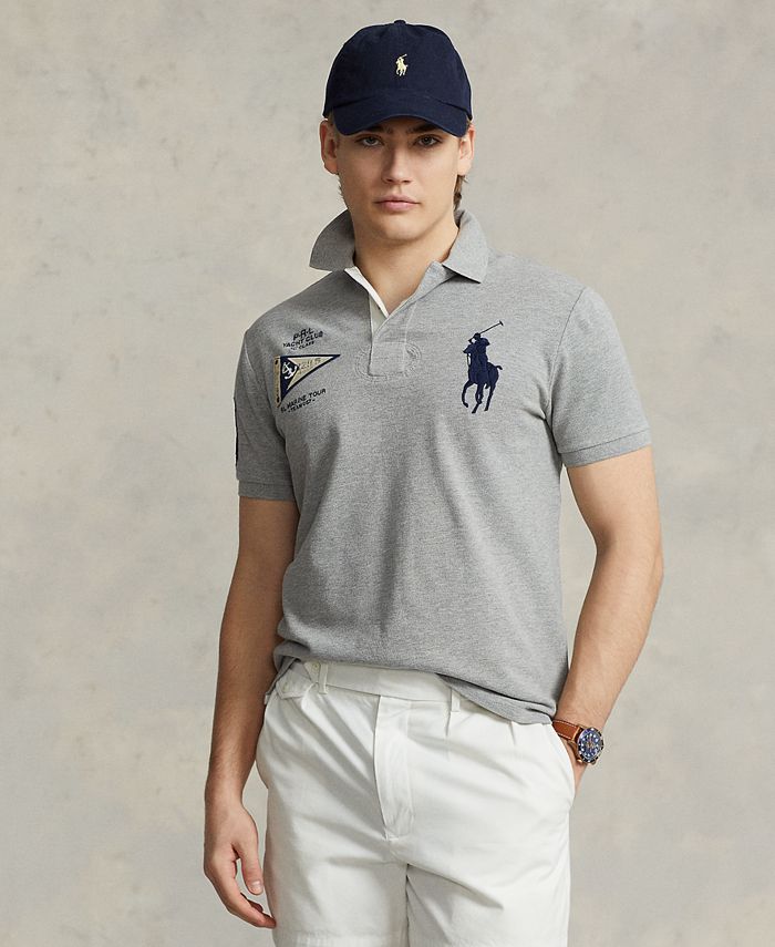 Polo Ralph Lauren Classic-Fit Big Pony Mesh Short-Sleeve Polo Shirt Navy 2XL