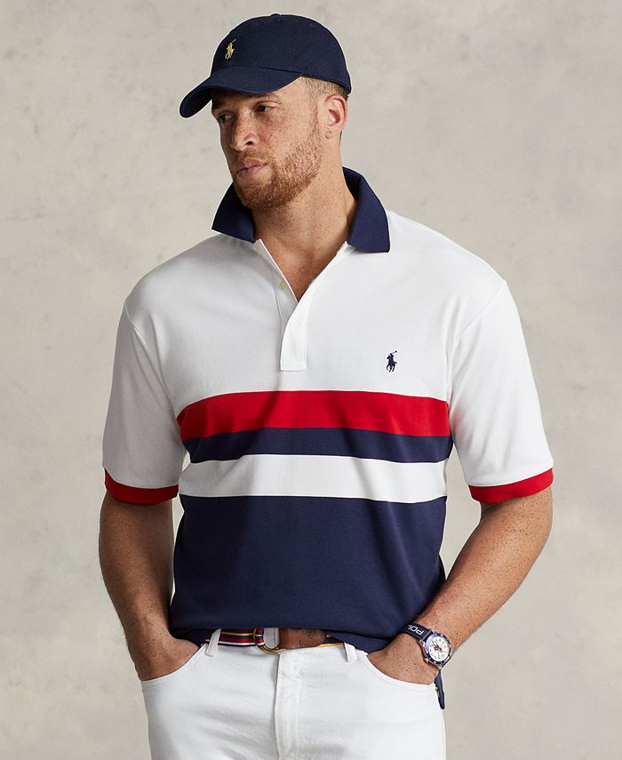 Cotton - Men\'s Shirt Color-Blocked Ralph Lauren Big Macy\'s Tall Soft Polo & Polo