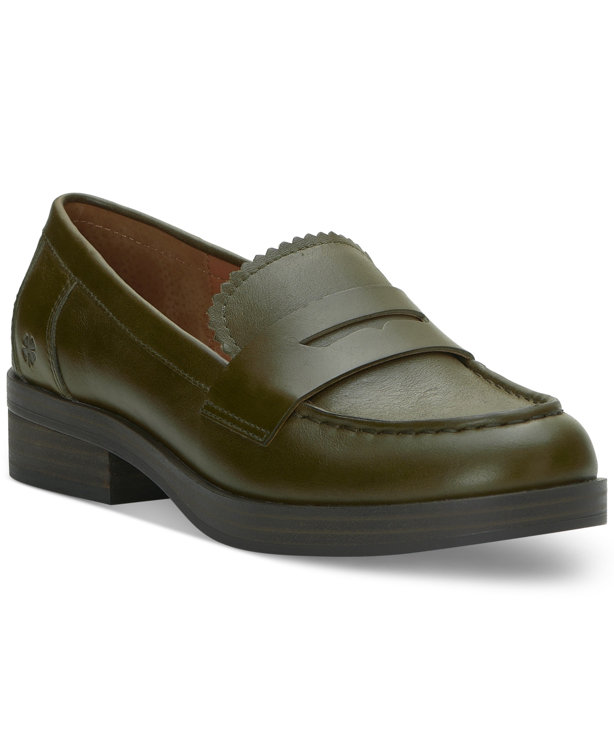 Lucky Brand Women's Floriss Tailored Penny Loafers In Olive Green Leather
