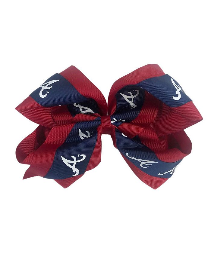 USA Licensed Bows Women's Atlanta Braves Jumbo 3" Layered Bow Macy's